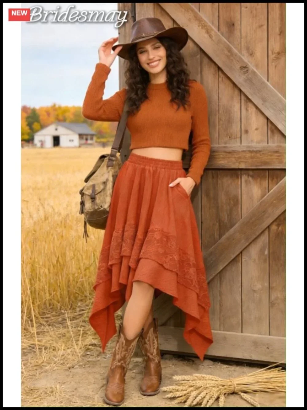 Women's Renaissance Flowy Lace Midi Skirt Asymmetrical Tiered A-Line Fairy Skirt